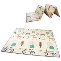 Los mejores  - Alfombrilla plegable para bebé Alfombrilla de juego Alfombrilla de espuma extragrande Alfombrilla para gatear Reversible…